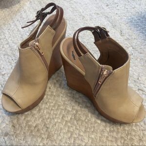 Faux Leather Platform Wedges